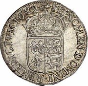 France 1/2 ECU Louis XIV 1682 KM# 251 SIT NOMEN DOMINI BENEDICTVM 1682 coin reverse France 1/2 ECU Louis XIV 1682 KM# 251 SIT NOMEN DOMINI BENEDICTVM 1682 coin reverse