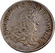 France 1/2 ECU Louis XIV 1686 Crowned L KM# 262.4 LVD XIIII D G FR ET NAV REX coin obverse France 1/2 ECU Louis XIV 1686 Crowned L KM# 262.4 LVD XIIII D G FR ET NAV REX coin obverse