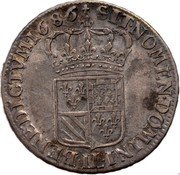 France 1/2 ECU Louis XIV 1686 IL KM# 262.2 SIT NOMEN DOMINI IL BENEDICTVM 1686 coin reverse France 1/2 ECU Louis XIV 1686 IL KM# 262.2 SIT NOMEN DOMINI IL BENEDICTVM 1686 coin reverse