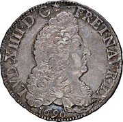 France 1/2 ECU Louis XIV 1690 X KM# 273.15 LVD XIIII D G FR ET NAV REX 1690 coin obverse France 1/2 ECU Louis XIV 1690 X KM# 273.15 LVD XIIII D G FR ET NAV REX 1690 coin obverse