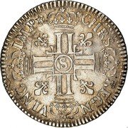 France 1/2 ECU Louis XIV 1691 S KM# 273.14 CHRS REGN VINC IMP S coin reverse France 1/2 ECU Louis XIV 1691 S KM# 273.14 CHRS REGN VINC IMP S coin reverse