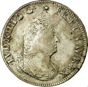 France 1/2 ECU Louis XIV 1693 W KM# 297 LVD XIIII D G FR ET NAV REX coin obverse France 1/2 ECU Louis XIV 1693 W KM# 297 LVD XIIII D G FR ET NAV REX coin obverse