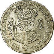 France 1/2 ECU Louis XIV 1693 W KM# 297 SIT NOMEN DOMINI BENEDICTVM 1694 coin reverse France 1/2 ECU Louis XIV 1693 W KM# 297 SIT NOMEN DOMINI BENEDICTVM 1694 coin reverse