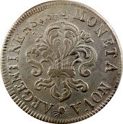 France 1/2 ECU Louis XIV 1694 BB KM# 308 MONETA NOVA ARGENTINENS coin obverse France 1/2 ECU Louis XIV 1694 BB KM# 308 MONETA NOVA ARGENTINENS coin obverse