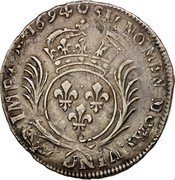 France 1/2 ECU Louis XIV 1694 E KM# 295.7 SIT NOMEN DOMINI E BENEDICTVM 1694 coin reverse France 1/2 ECU Louis XIV 1694 E KM# 295.7 SIT NOMEN DOMINI E BENEDICTVM 1694 coin reverse