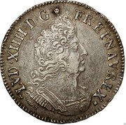 France 1/2 ECU Louis XIV 1694 H KM# 295.9 LVD XIIII D G FR ET NAV REX coin obverse France 1/2 ECU Louis XIV 1694 H KM# 295.9 LVD XIIII D G FR ET NAV REX coin obverse