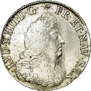 France 1/2 ECU Louis XIV 1694 W KM# 295.21 LVD XIIII D G FR ET NAV REX coin obverse France 1/2 ECU Louis XIV 1694 W KM# 295.21 LVD XIIII D G FR ET NAV REX coin obverse