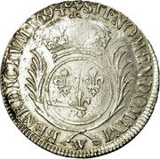 France 1/2 ECU Louis XIV 1694 W KM# 295.21 SIT NOMEN DOMINI W BENEDICTVM 1694 coin reverse France 1/2 ECU Louis XIV 1694 W KM# 295.21 SIT NOMEN DOMINI W BENEDICTVM 1694 coin reverse