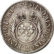 France 1/2 ECU Louis XIV 1695 BB KM# 295.4 SIT NOMEN DOMINI BB BENEDICTVM 1695 coin reverse France 1/2 ECU Louis XIV 1695 BB KM# 295.4 SIT NOMEN DOMINI BB BENEDICTVM 1695 coin reverse