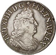 France 1/2 ECU Louis XIV 1695 BB KM# 295.4 LVD XIIII D G FR ET NAV REX coin obverse France 1/2 ECU Louis XIV 1695 BB KM# 295.4 LVD XIIII D G FR ET NAV REX coin obverse