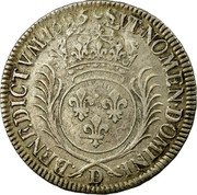France 1/2 ECU Louis XIV 1695 D KM# 295.6 SIT NOMEN DOMINI D BENEDICTVM 1695 coin reverse France 1/2 ECU Louis XIV 1695 D KM# 295.6 SIT NOMEN DOMINI D BENEDICTVM 1695 coin reverse