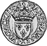 France 1/2 ECU D’or Louis XIII 1615 B KM# 54 LVDOVIC XIII D G FRAN ET NAVA REX coin obverse