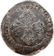 France 1/2 Franc Henry IV 1604 D KM# 14.2 SIT NOMEN DOMINI BENEDICTVM 1604 coin reverse France 1/2 Franc Henry IV 1604 D KM# 14.2 SIT NOMEN DOMINI BENEDICTVM 1604 coin reverse