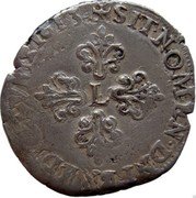 France 1/2 Franc Louis XIII 1613 I KM# 75 SIT NOMEN DNI BENEDICTVM 1615 L coin reverse