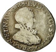 France 1/2 Franc Louis XIII 1615 A KM# 77.1 LVDOVICVS XIII D G FRAN ET NAV REX coin obverse