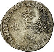 France 1/2 Franc Louis XIII 1615 A KM# 77.1 SIT NOMEN DOMINI BENEDICTVM 1615 A coin reverse