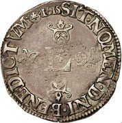 France 1/2 Franc Louis XIII 1615 C KM# 74 SIT NOMEN DNI BENEDICTVM 1615 L coin reverse France 1/2 Franc Louis XIII 1615 C KM# 74 SIT NOMEN DNI BENEDICTVM 1615 L coin reverse