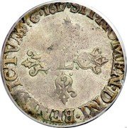 France 1/2 Franc Louis XIII 1617 C KM# 77.2 SIT NOMEN DNI BENEDICTVM 1617 coin reverse