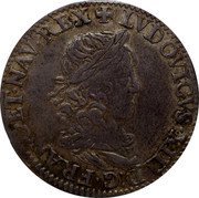 France 1/2 Franc (Louis XIII) KM# 119.1 LVDOVICVS. XIII. D: G. FRANC. ET. NAV. REX. coin obverse