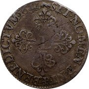 France 1/2 Franc (Louis XIII) KM# 119.1 SIT. NOMEN. DNI. BENEDICTVM. 1641 L AR coin reverse