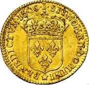 France 1/2 Louis D'or Louis XIV 1690 I KM# 277.7 SIT NOMEN DOMINI BENEDICTVM 1690 I coin reverse France 1/2 Louis D'or Louis XIV 1690 I KM# 277.7 SIT NOMEN DOMINI BENEDICTVM 1690 I coin reverse