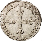 France 1/4 ECU Henry IV 1603 KM# 1.2 HENRICVS IIII D G FRANC ET NA REX DB coin obverse France 1/4 ECU Henry IV 1603 KM# 1.2 HENRICVS IIII D G FRANC ET NA REX DB coin obverse