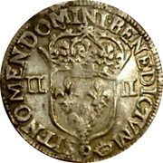 France 1/4 ECU Louis XIII 1613 Numeral 9 KM# 47.21 SIT NOMEN DOMINI BENEDICTVM 9 II II coin reverse