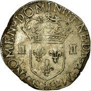 France 1/4 ECU Louis XIII 1617 H KM# 47.8 SIT NOMEN DOMINI BENEDICTVM H II II coin reverse France 1/4 ECU Louis XIII 1617 H KM# 47.8 SIT NOMEN DOMINI BENEDICTVM H II II coin reverse