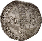 France 1/4 ECU Louis XIII 1617 L KM# 47.11 LVDOVICVS XIII D G FRANC E NAVA RX 1617 coin obverse France 1/4 ECU Louis XIII 1617 L KM# 47.11 LVDOVICVS XIII D G FRANC E NAVA RX 1617 coin obverse