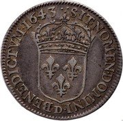 France 1/4 ECU Louis XIII 1643 D 3 points KM# 134.2 SIT NOMEN DOMINI D BENEDICTVM 1643 coin reverse France 1/4 ECU Louis XIII 1643 D 3 points KM# 134.2 SIT NOMEN DOMINI D BENEDICTVM 1643 coin reverse