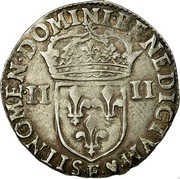 France 1/4 ECU Louis XIII 1643 F KM# 47.6 SIT NOMEN DOMINI BENEDICTVM F II II coin reverse France 1/4 ECU Louis XIII 1643 F KM# 47.6 SIT NOMEN DOMINI BENEDICTVM F II II coin reverse