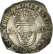 France 1/4 ECU Louis XIII 1643 K KM# 47.10 SIT NOMEN DOMINI BENEDICTVM K II II coin reverse France 1/4 ECU Louis XIII 1643 K KM# 47.10 SIT NOMEN DOMINI BENEDICTVM K II II coin reverse