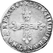 France 1/4 ECU Louis XIV 1644 KM# 142.21 LVD XIIII D G FRAN ET NAVA REX 1644 coin obverse France 1/4 ECU Louis XIV 1644 KM# 142.21 LVD XIIII D G FRAN ET NAVA REX 1644 coin obverse