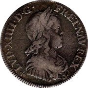 France 1/4 ECU Louis XIV 1648 F KM# 162.7 LVD XIIII D G FR ET NAV REX coin obverse France 1/4 ECU Louis XIV 1648 F KM# 162.7 LVD XIIII D G FR ET NAV REX coin obverse