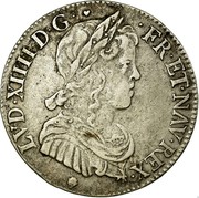 France 1/4 ECU Louis XIV 1649 M KM# 162.13 LVD XIIII D G FR ET NAV REX coin obverse France 1/4 ECU Louis XIV 1649 M KM# 162.13 LVD XIIII D G FR ET NAV REX coin obverse