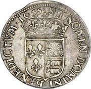 France 1/4 ECU Louis XIV 1655 KM# 187.2 SIT NOMEN DOMINI BENEDICTVM 1655 coin reverse France 1/4 ECU Louis XIV 1655 KM# 187.2 SIT NOMEN DOMINI BENEDICTVM 1655 coin reverse