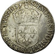 France 1/4 ECU Louis XIV 1655 L KM# 162.12 SIT NOMEN DOMINI L BENEDICTVM 1655 coin reverse France 1/4 ECU Louis XIV 1655 L KM# 162.12 SIT NOMEN DOMINI L BENEDICTVM 1655 coin reverse