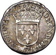 France 1/4 ECU Louis XIV 1666 & KM# 213.6 SIT NOMEN DOMINI & BENEDICTVM 1665 coin reverse France 1/4 ECU Louis XIV 1666 & KM# 213.6 SIT NOMEN DOMINI & BENEDICTVM 1665 coin reverse