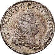 France 1/4 ECU Louis XIV 1688 Crowned L KM# 260.2 LVD XIIII D G FR ET NAV REX coin obverse