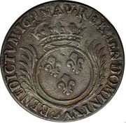 France 1/4 ECU Louis XIV 1693 A KM# 293.1 SIT NOMEN DOMINI A BENEDICTVM 1694 coin reverse France 1/4 ECU Louis XIV 1693 A KM# 293.1 SIT NOMEN DOMINI A BENEDICTVM 1694 coin reverse
