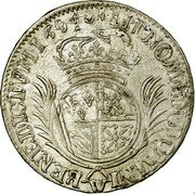 France 1/4 ECU Louis XIV 1694 W KM# 306 SIT NOMEN DOMINI W BENEDICTVM 1694 coin reverse France 1/4 ECU Louis XIV 1694 W KM# 306 SIT NOMEN DOMINI W BENEDICTVM 1694 coin reverse