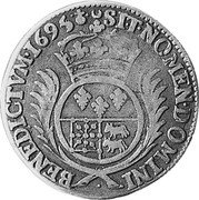 France 1/4 ECU Louis XIV 1695 KM# 294 SIT NOMEN DOMINI BENEDICTVM 1695 coin reverse France 1/4 ECU Louis XIV 1695 KM# 294 SIT NOMEN DOMINI BENEDICTVM 1695 coin reverse