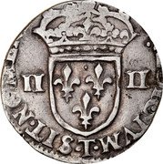 France 1/4 ECU (Henry IV) KM# 27.5 SIT NOMEN DOMINI F BENEDICTVM II II coin reverse