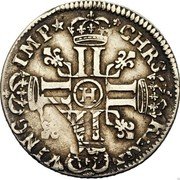 France 1/4 ECU (Louis XIV) KM# 270.6 CHRS REGN VINC IMP H coin reverse France 1/4 ECU (Louis XIV) KM# 270.6 CHRS REGN VINC IMP H coin reverse