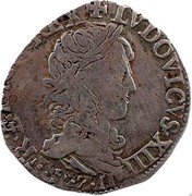 France 1/4 Franc Louis XIII 1641 Z KM# 93.6 LVDOVICVS XIII D G FR ET NAV REX coin obverse France 1/4 Franc Louis XIII 1641 Z KM# 93.6 LVDOVICVS XIII D G FR ET NAV REX coin obverse