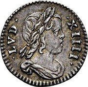 France 1/48 ECU Louis XIV 1644 A KM# 153 LVD XIIII coin obverse