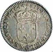 France 1/48 ECU Louis XIV 1644 KM# 152 SIT NOMEN DOMINI A BENEDICTVM 1644 coin reverse