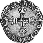 France 1/8 ECU Henry IV 1604 KM# 24 HENRI 4 D G FRAN ET NAVAR REX coin obverse