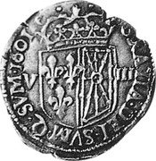 France 1/8 ECU Henry IV 1604 KM# 24 GRATIA D SVM Q SVM 1601 V III coin reverse