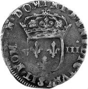 France 1/8 ECU Henry IV 1607 A KM# 20 SIT NOMEN DOMINI BENEDICTVM A V III coin reverse France 1/8 ECU Henry IV 1607 A KM# 20 SIT NOMEN DOMINI BENEDICTVM A V III coin reverse